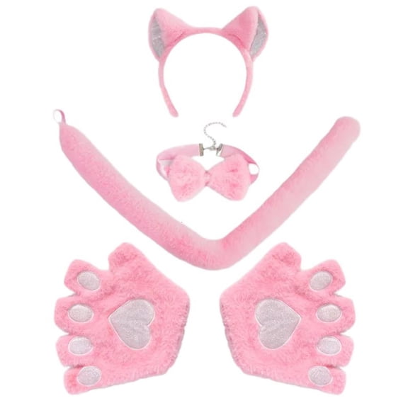 SDFGTstore 4Pcs Funny Cats Fancy Costume Kit Accessorise Cats Cosplays Costumes