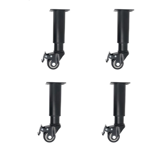 SDFGTstore 4Pcs Metal Adjustable Furniture Legs with Caster Wheel Movable Coffee Table Legs Cabinet Replacement Legs Hardware