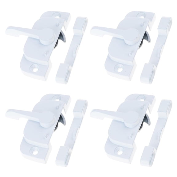 SDFGTstore 4pcs White Alloy Sash Lock for Single and Double Hanging Window Sliding