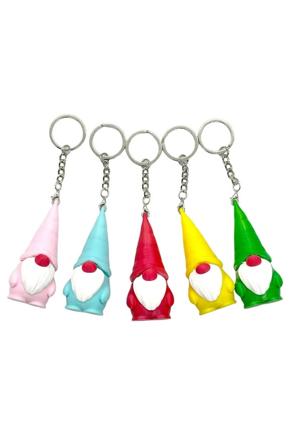5 Pieces Christmas Keychains Plastic Elf Decorations Creative Holiday Crafts
