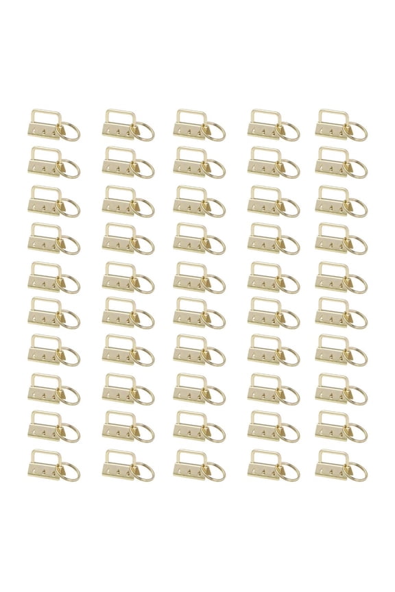 50 Pcs/Set Keychain Hardware Set for Key Chain Fob Wristlets with Split Rings Ki