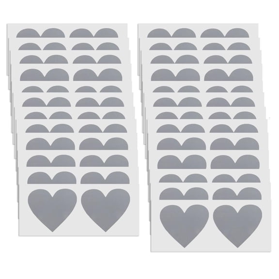 SDFGTstore 50Pcs Heart Shaped Adhesive Scratch Off Sticker DIY Scratched Film For Wedding