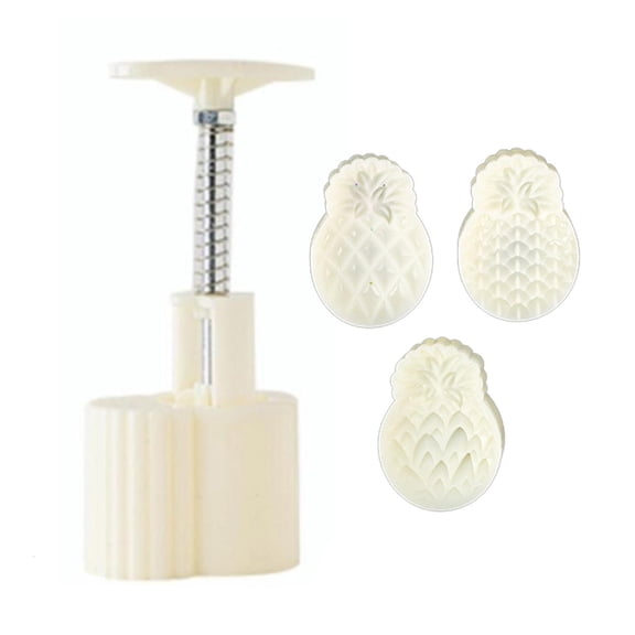 SDFGTstore 50g Cute Pineapple Shaped Pastry Moulds Mooncake Molds Mooncake Stamps Hand Pressure Plastic Material Baking Accessories