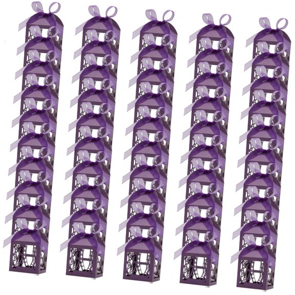 SDFGTstore 50pcs Lasers Cut Film Gift Boxes for Weddings and Parties Candies Packaging Box