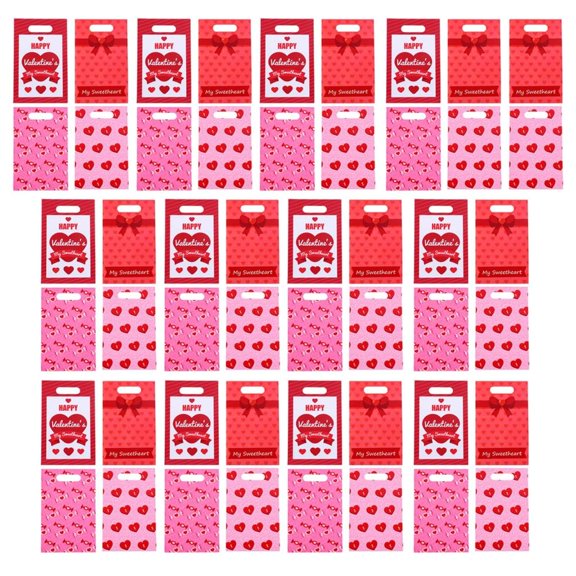SDFGTstore 50pcs Valentine's Day Packaging Bags Anniversary Gift Jewelry Storage Solution