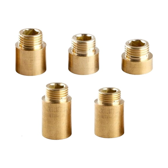 SDFGTstore 5Pcs 1/2inch Brass Tap Extension Connector Water Pipe Adapter Fittings