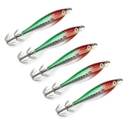 SDFGTstore 5Pcs Glow Squid Hook Cuttlefish Hook Fishing Baits Shrimp Lure Baits for Saltwater Fishing