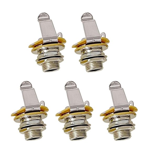 SDFGTstore 5pcs Premium Basses Guitar Jacks Nut 6.35mm Audios Interface Stabilizer Component