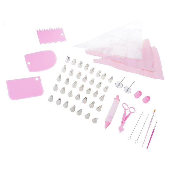 SDFGTstore 61 Pieces Cake Decoration Tools with 36 Icing Tips Bags Coloring Brushes