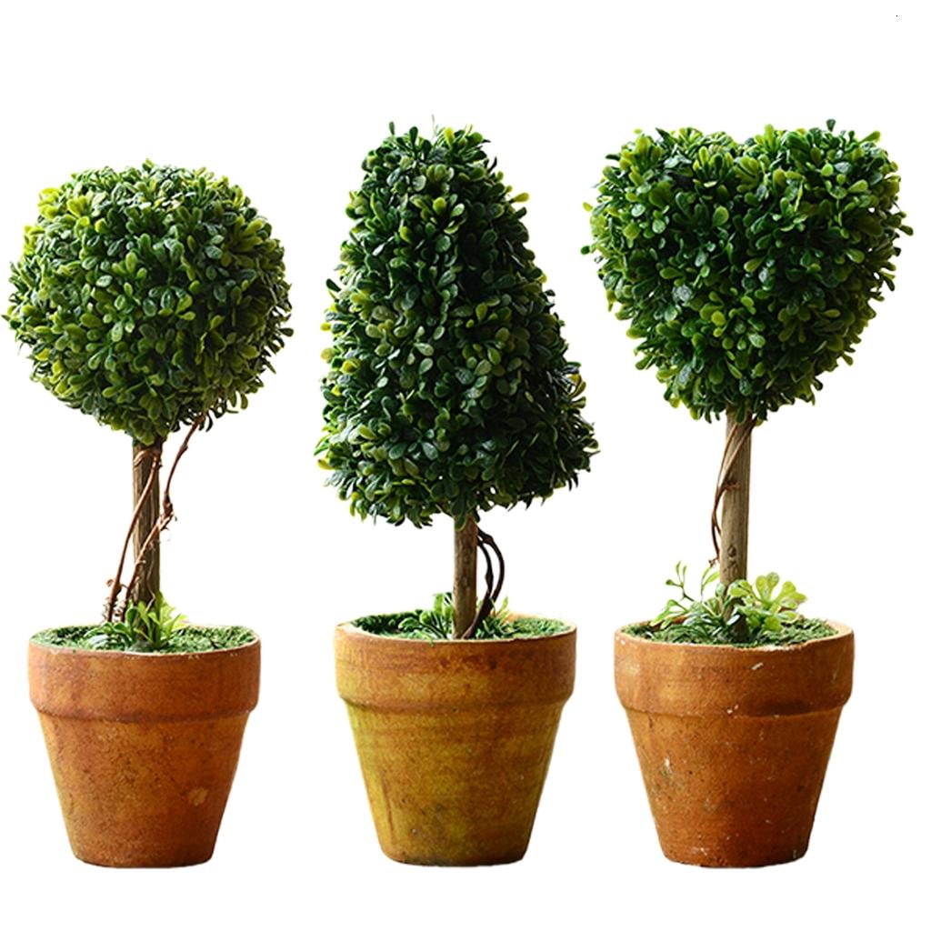 SDFGTstore 8“ Artificial Boxwood Grass Small Fake Plant with Potting, Herbage Tabletop, Shelf Decorations, Faux Plant for Indoor & Home Decor