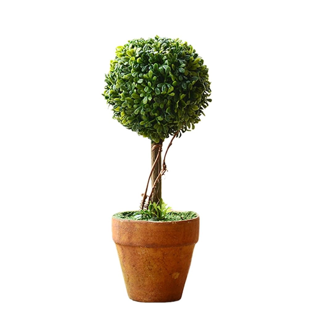 SDFGTstore 8“ Artificial Boxwood Grass Small Fake Plant with Potting, Herbage Tabletop, Shelf Decorations, Faux Plant for Indoor & Home Decor