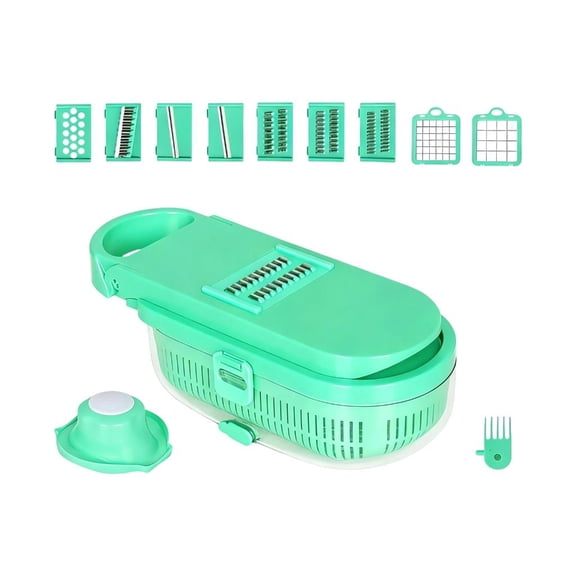 SDFGTstore 9 in 1 Multipurpose Vegetable Dicer Food Processors with 8 Nonrust Cutting Gadget for Efficient Kitchen Preps