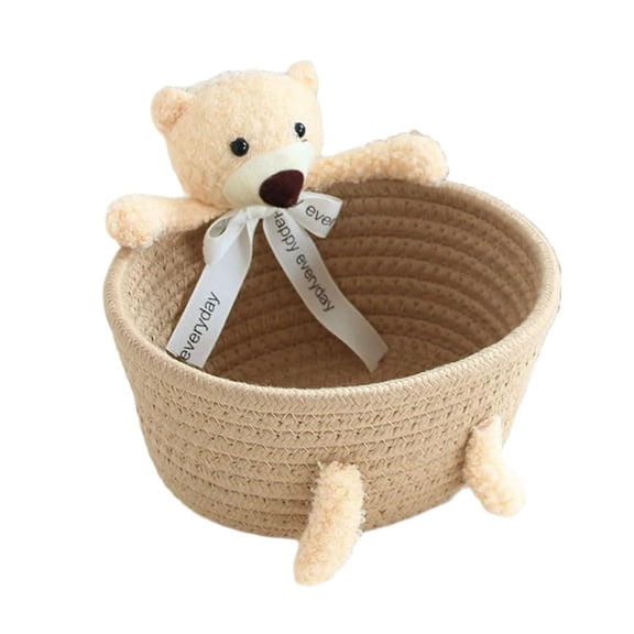 SDFGTstore Adorable Cotton Rope Hand Knitted Storage Container for Various Household Goods