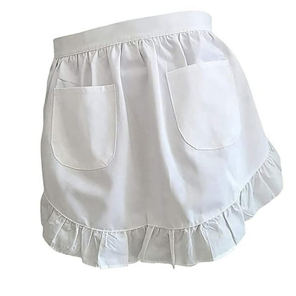 SDFGTstore Aprons for Kitchen Cooking Restaurant Waist Apron with Two Pockets Half Apron