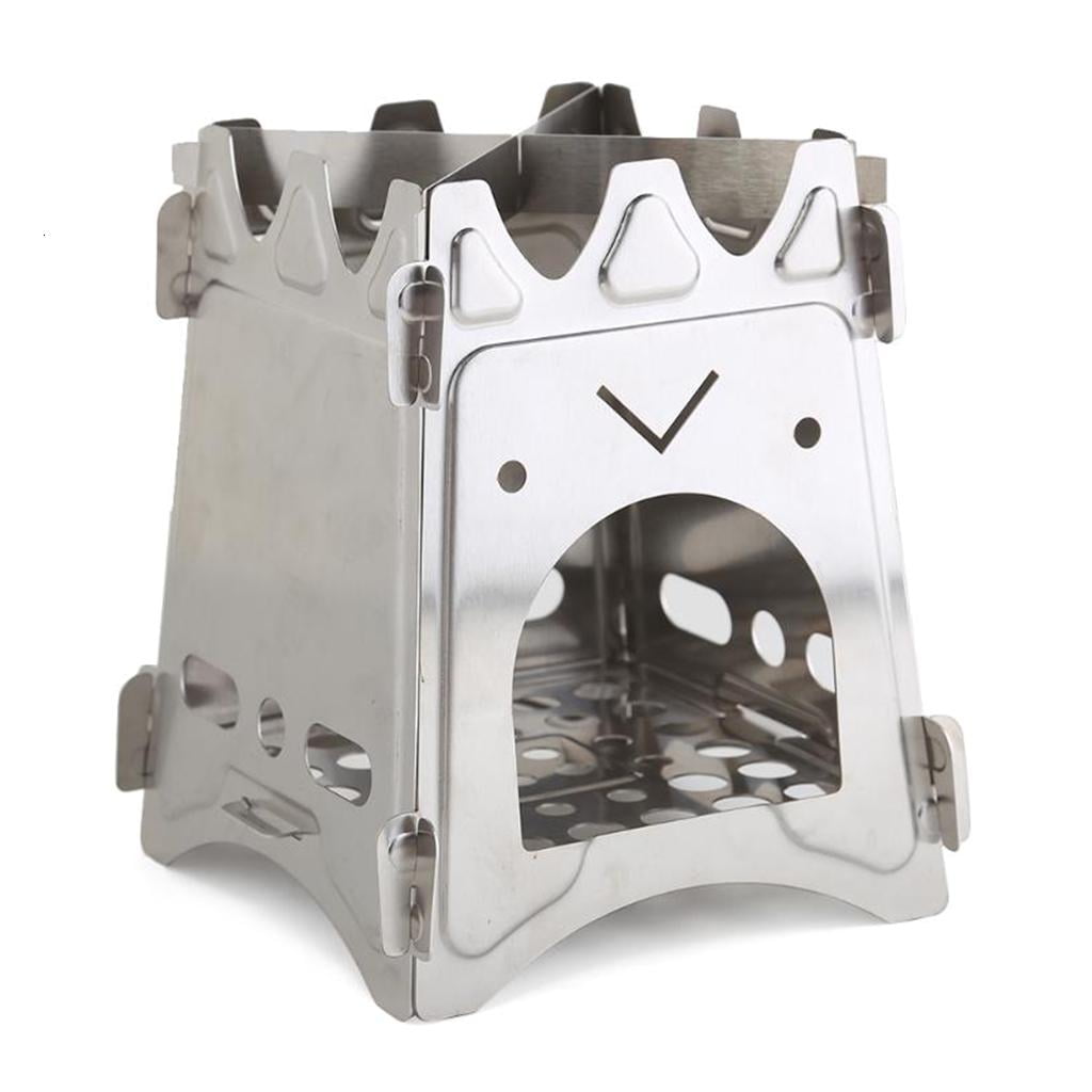 SDFGTstore Assembled Oven Camping Barbecue Stoves Square Portable Mini Stove Hot Plate Furnace Travel Cooking Stove Home Kitchen