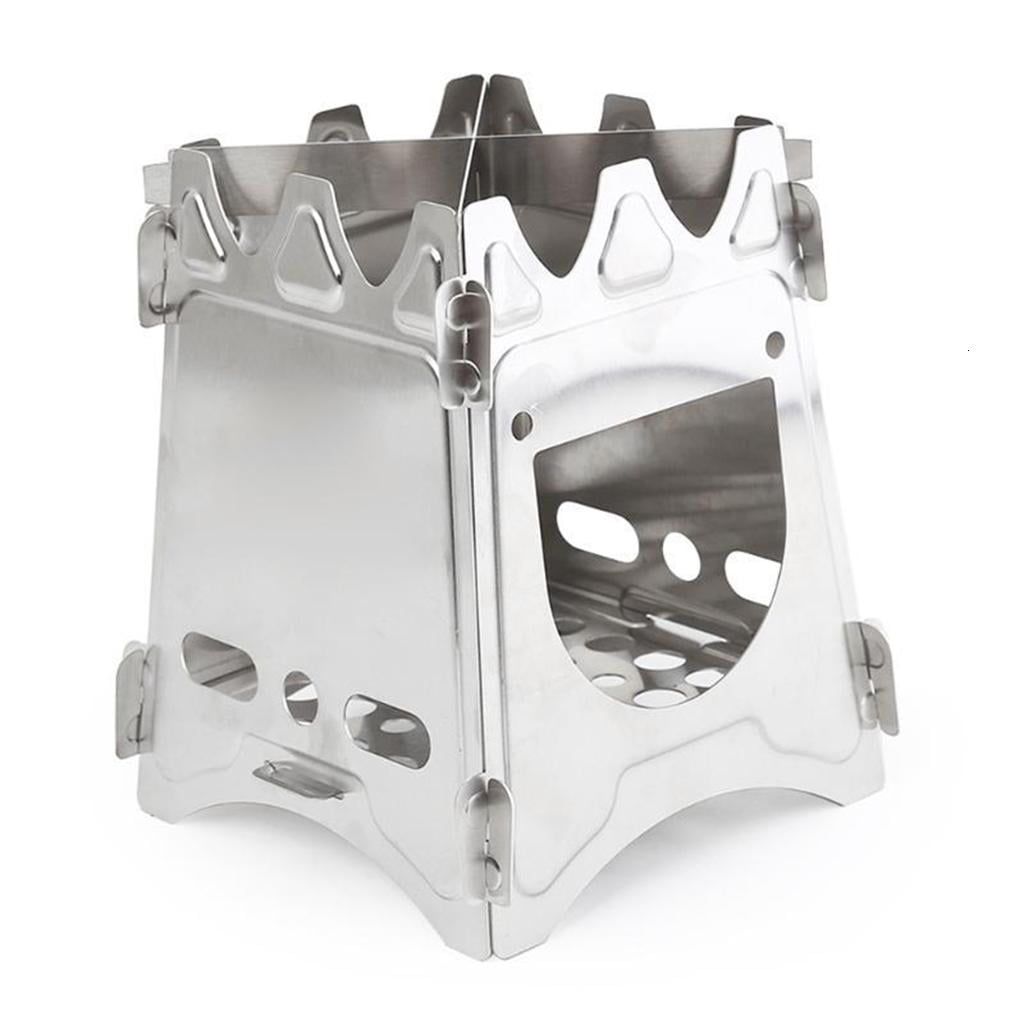 SDFGTstore Assembled Oven Camping Barbecue Stoves Square Portable Mini Stove Hot Plate Furnace Travel Cooking Stove Home Kitchen