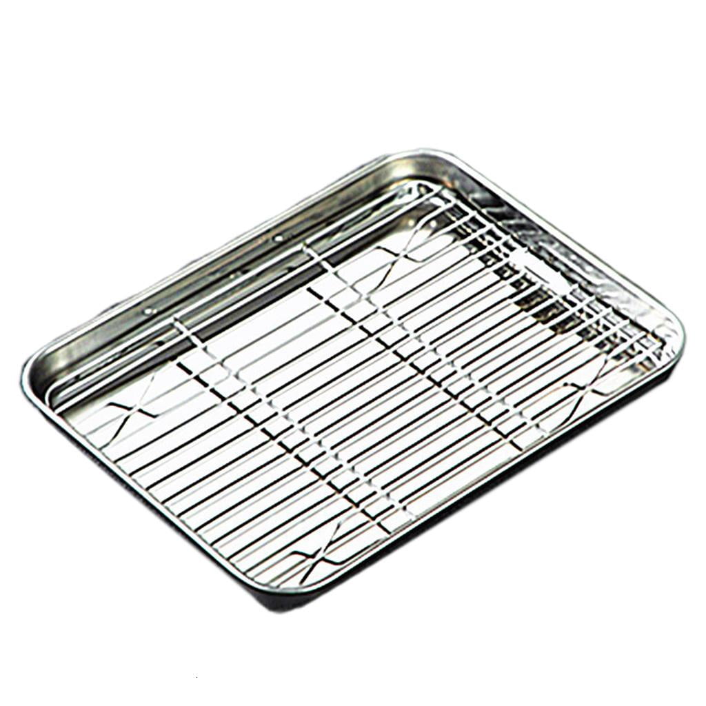 SDFGTstore Baking Sheet Tray with Removable Rack Set Stainless Steel Cooling Pan for Oven Non Toxic Dishwasher Safe