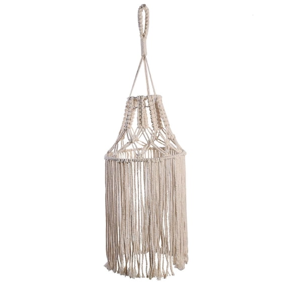 SDFGTstore Bohemian Macrame Lamp Shade Hanging Pendant Handwoven Long Tassels Light Cover Tapestries Modern Home Office Bedroom Nursery Dorm Room Decor