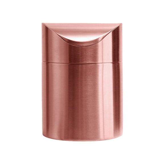 SDFGTstore Brushed Stainless Steel Tabletop Trash Bin 1.50L with Removable Lid for Kitchen and Desk
