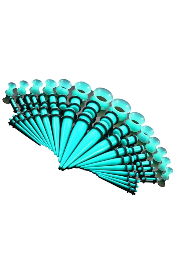 Bulk Acrylic Taper Ear Stretchers 50 Count Assorted Measurements Vibrant Shade Options Ear Stretching Kit