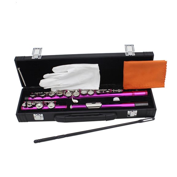 SDFGTstore C Tone Closed Hole Flute With Cleaning Stick, Cloth For Live Performances
