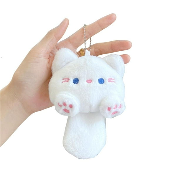 SDFGTstore Car Key Chain Backpack Pendant with Metal Keyring Pendant Detachable Pendant Creative Cute Plush Cats Keychain