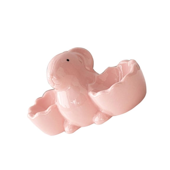 SDFGTstore Charm Rabbit Eggs Cups Ceramic Eggs Tray Soft Boiled Eggs Holder Add Fun