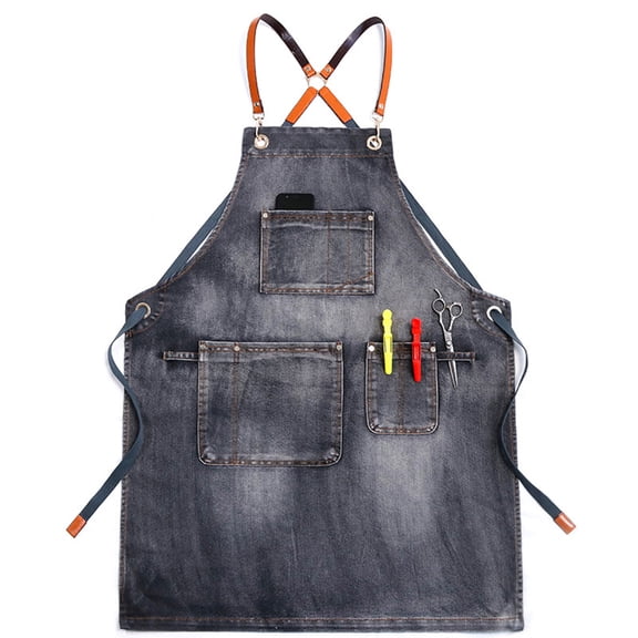 SDFGTstore Chef Apron Adjustable Barista Apron with Pockets Kitchen Cooking Baking Aprons