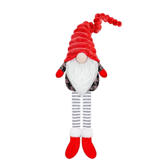 SDFGTstore Christmas Long Leg Gnome Decorative Spiral Hat Strip Leg Doll Ornament for Home New Year Birthday Party Decoration