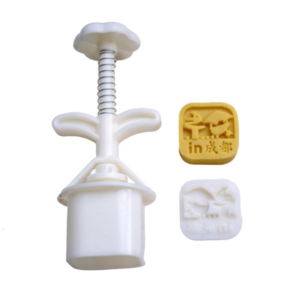 SDFGTstore City Name Moon Cake Molds MidAutumn Festival Moon Cake Maker Cookie Stamps Hand Pressure Moon Cake Bakings Tool