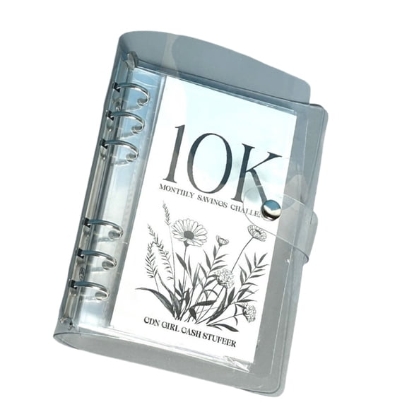 SDFGTstore Clear Cover Saving Challenge Book Loose Leaf Envelope Financial Adventure Binder