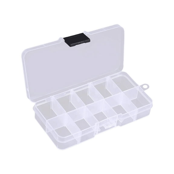 SDFGTstore Clear Plastic Storage Box 10 Compartment with Sealing Lid Container for Case