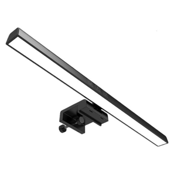 SDFGTstore Computer Monitor LED Desk Lamp Automatic Dimming Feature Eye Caring Design Space Saving Clip Mount Plastic Texture