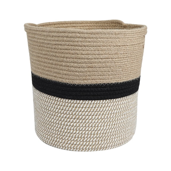 SDFGTstore Cotton Rope Basket for Laundry Toy Storage Woven Basket Laundry Hamper Straw Storage Basket Flower Pot Plant Container