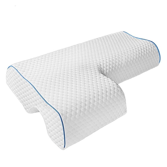 SDFGTstore Couples Pillow with Arm Rest Memory Foam Anti Hand Pressure Neck Pain Relief Arched Sleeping Cuddle Cervical Cushion