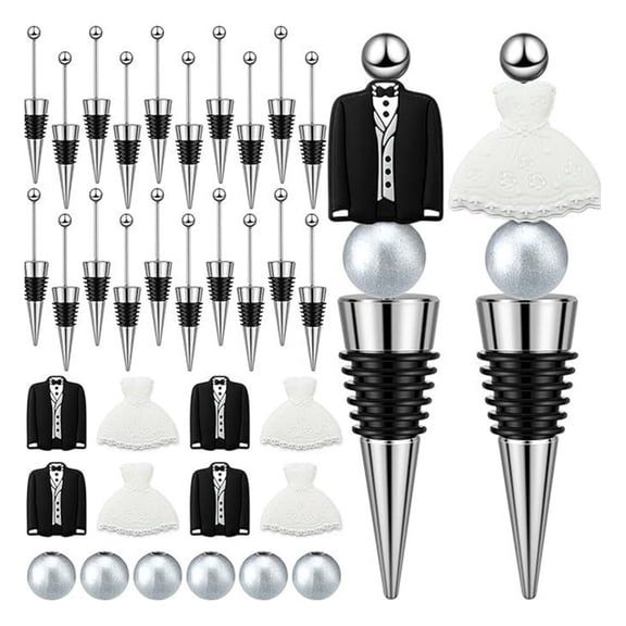 SDFGTstore Creative Alloy Wine Stopper Champagne Corks Delicate Bottle Stoppers for Wedding