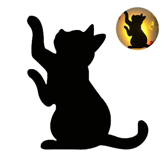 SDFGTstore Creative Light-controlled Sound Control Night Light Silhouette Lamp LED Projection Light Bedroom Decor Wall L