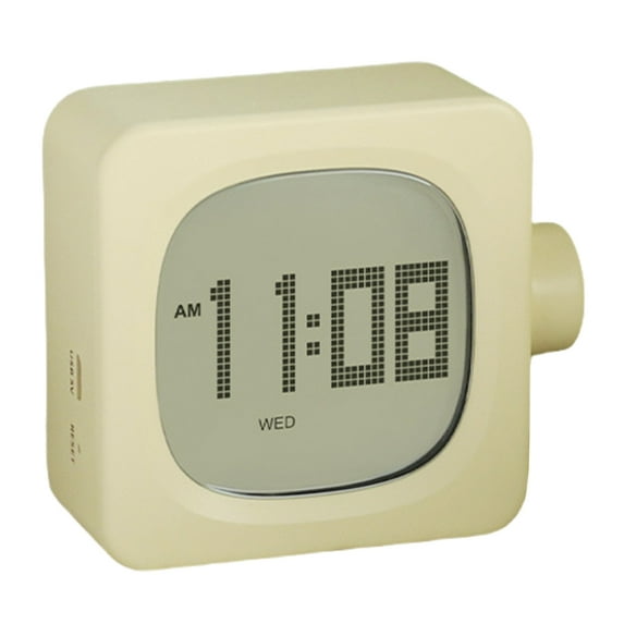 SDFGTstore Cubic LED Digital Alarm Clock with Snoozes Function USB Chargeable Countdown Timer 2 Alarms Night Lamp Waking Up Lamp