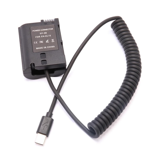 SDFGTstore Decoded EN-EL15 Dummy Battery Adapter Type C Cable Fit for D500 Z5 Z6