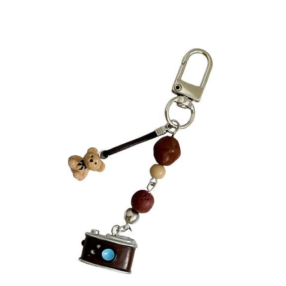 SDFGTstore Decorative Camera Charm Phone Strap Keychain Colorful Alloy Beads For Fashion