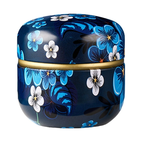 SDFGTstore Decorative Small Tin Metal Canister for Teas Coffee Candy Storage Tinplate Sealed Jar with Lid and Elegant Pattern