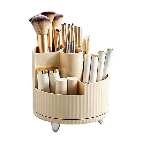 SDFGTstore Desktop Cosmetic Storage Box 360° Rotating Makeup Brush Holder Organizer