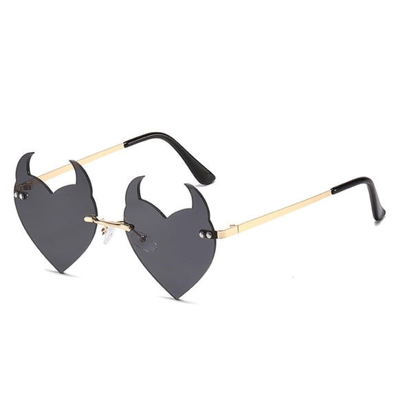 SDFGTstore Devil Heart Sunglasses Devil Glasses Party Funny Devil Horn Sunglasses
