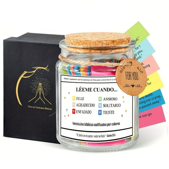 SDFGTstore Devotional Vessel Bible Verses In Glass Jar For Prayer Scripture Paper Cards Included Christian Home Decoration Gift