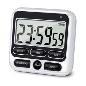 SDFGTstore Digital Kitchen Timer with Mute/Loud Alarm Switch ON/OFF Switch 12 Hour Clock