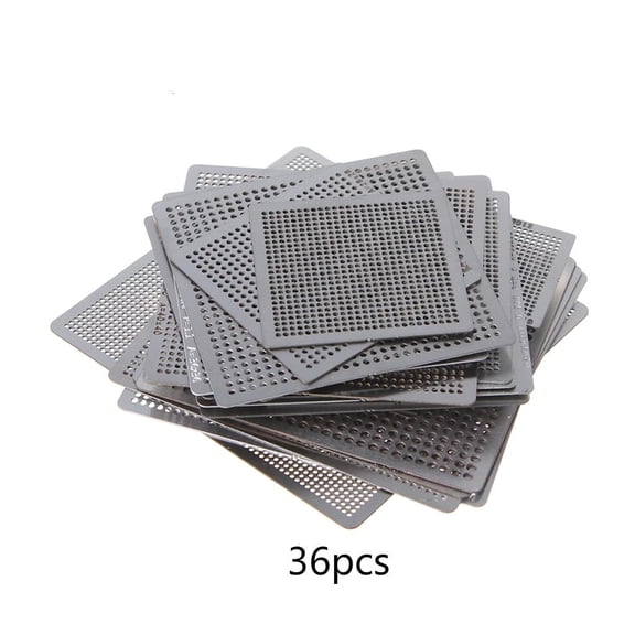 SDFGTstore Direct Heat Stencils 36Pcs Stainless Steel BGA Reballing Stencil Universal for SMT SMD Notebook Desktop Motherboard Chip