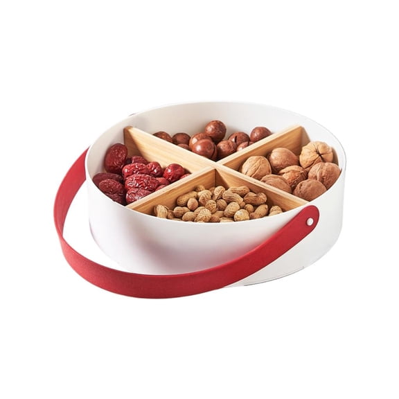 SDFGTstore Divided Servings Tray 4 Compartment Candy Box Nut Platters Dried Fruits Box Tray
