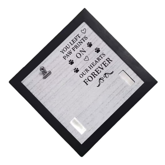 SDFGTstore Dog Cats Memorial Gift 9x9Inch Collar Frame Wood Preserves Memory of Beloved Pet