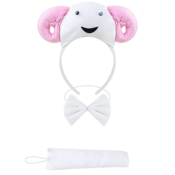 SDFGTstore Dog/Cow/Dragon/Monkey Costume Set Ears Tail Bowtie Fancy Costume Kit Costume Accessories Set Monkey/Mouse/Dog/Cow Ears Headband,Bowtie,Tail