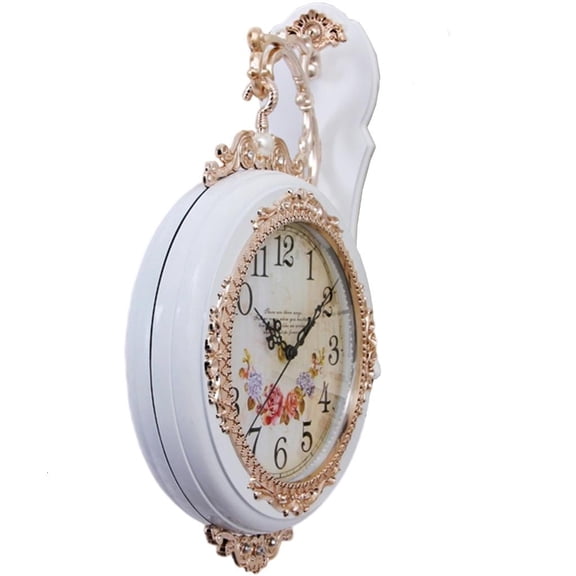 SDFGTstore Double Sided Quiet Wall Clock European Antique Design For Home Office Decors